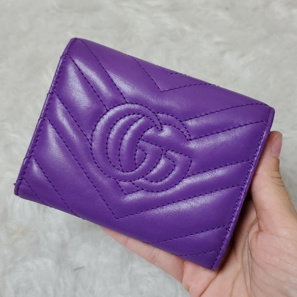Gucci Marmot matelasse leather wallet purple rare - Picture 2 of 8